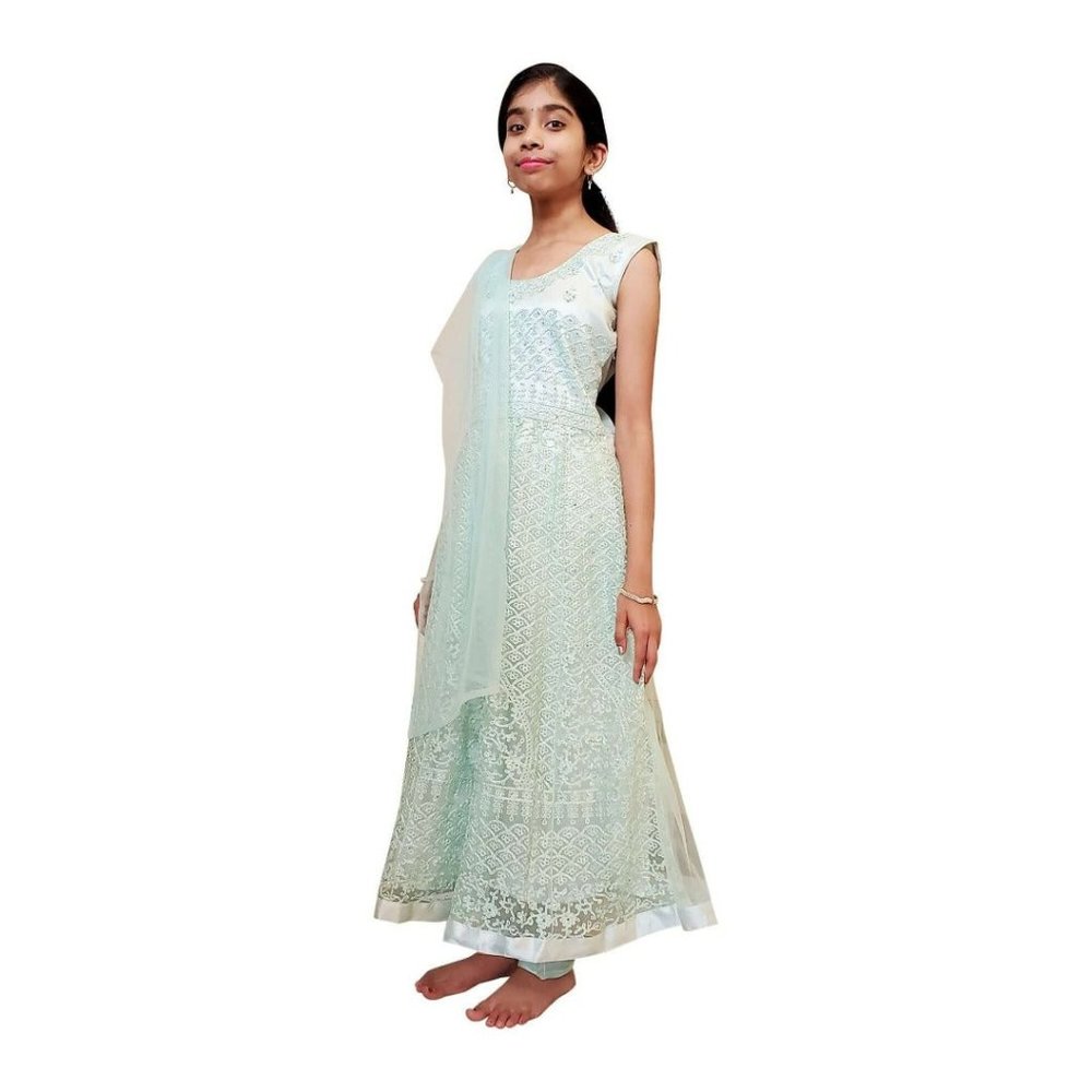 Chickankari gown dress for girls